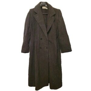 Stephanie Mathews Wool Blend Long Coat Trench Coat Academia Old Money Sz 16